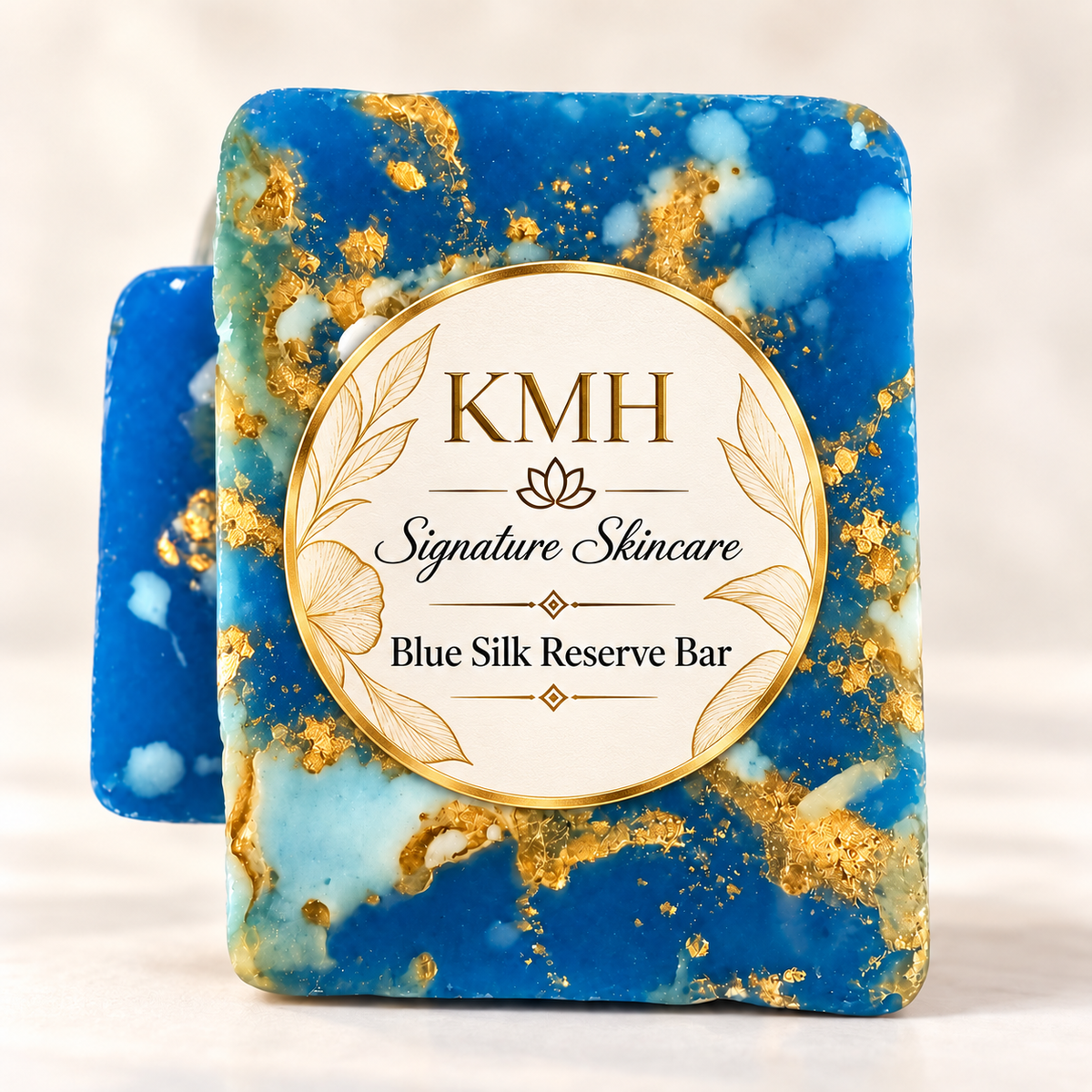 KMH Blue Silk Reserve Bar with circular label